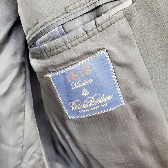 Brooks Brothers 100% Wool Fabric By Loro Piana Navy Blue Blazer Suit Jacket 41 - Picture 5 of 15